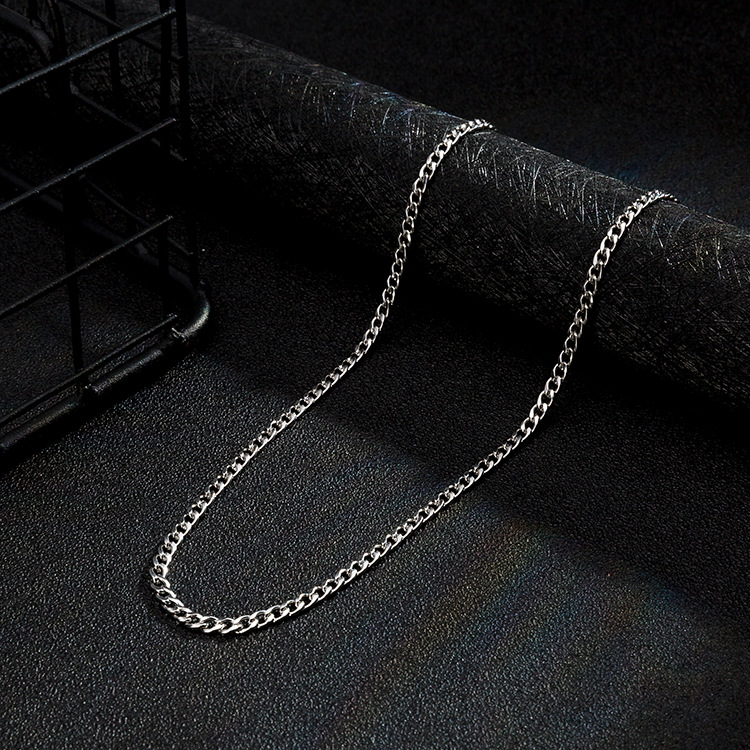 5mm Punk Stainless Steel Couple Chain For Necklace Cuban Link Chains Neck Silver Color