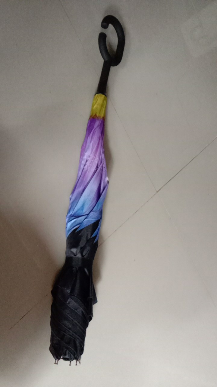 Payung Terbalik Kazbrella / Payung Unik Kazbrella / Payung Terbalik Gagang C Motif Bunga Yang Keren