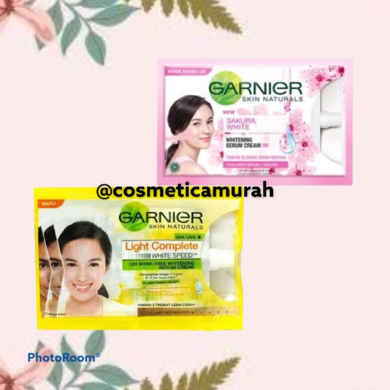 [ harga per sachet ] garnier sakura white day sachet // garnier light complete cream sachetan