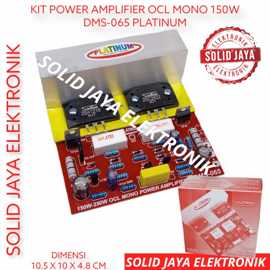 KIT POWER OCL MONO AMPLIFIER 150W DMS 065 AMPLI TR FINAL MOSPEC ATAU SANKEN 2 KIT POWER AMPLIFIER AMPLI AUDIO MONO PLUS TR TRANSISTOR DRIVER POWER AMPLIFIER DMS065 DMS 065 PLATINUM ASLI ORIGINAL