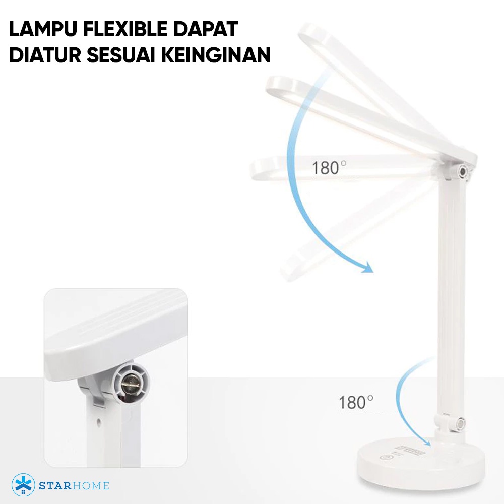 Lampu Meja LED Minimalis Lampu Belajar Lampu Meja Lampu Baca 3 Warna Lampu Emergency Lampu Kerja 1912