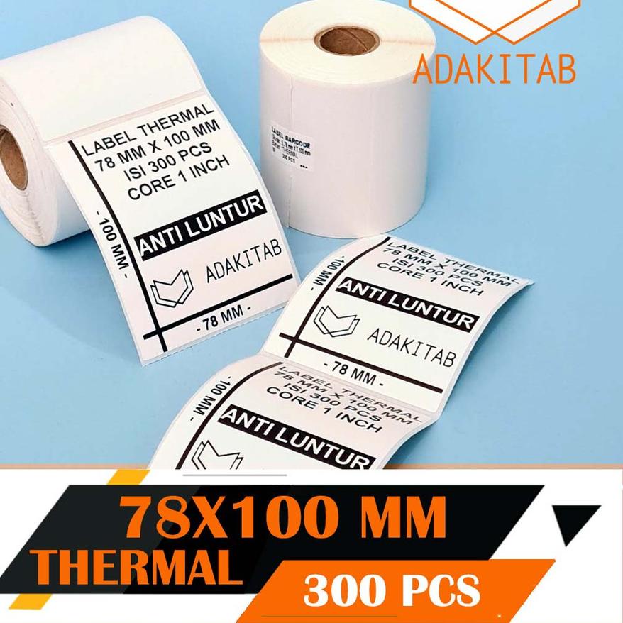 

Terlaris STICKER STIKER KERTAS LABEL THERMAL 78 X 100 MM / 78X100MM CORE 1 INCH ISI 300 PCS !