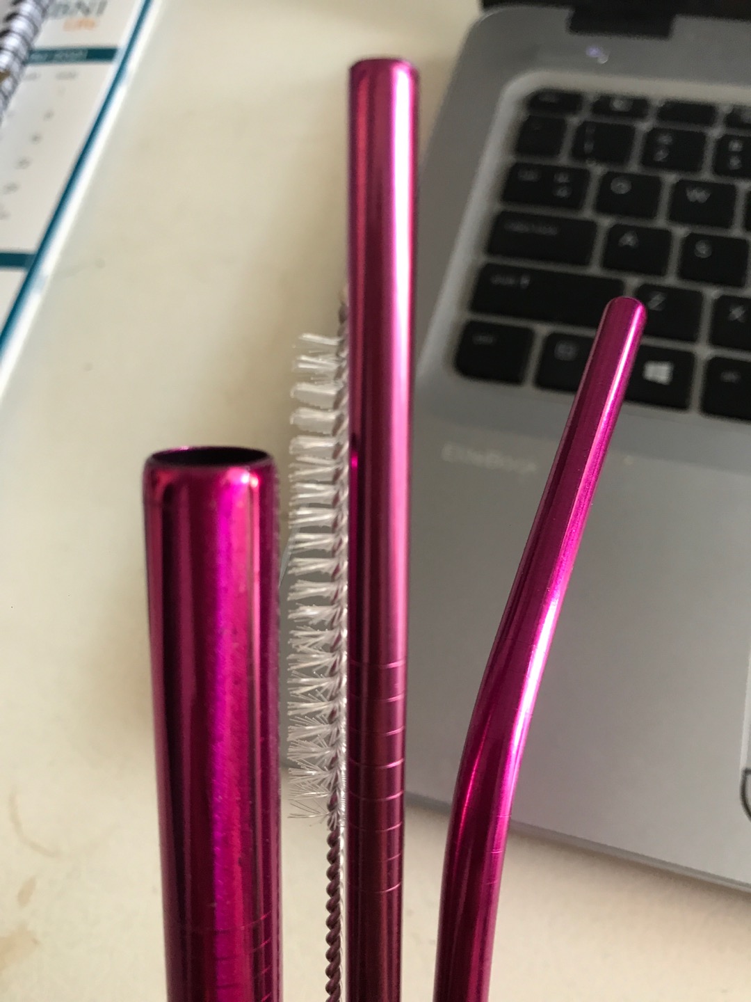 Readystock !!! Sedotan Stainless Straw 1set 5 Pcs Pink Termurah New Normal