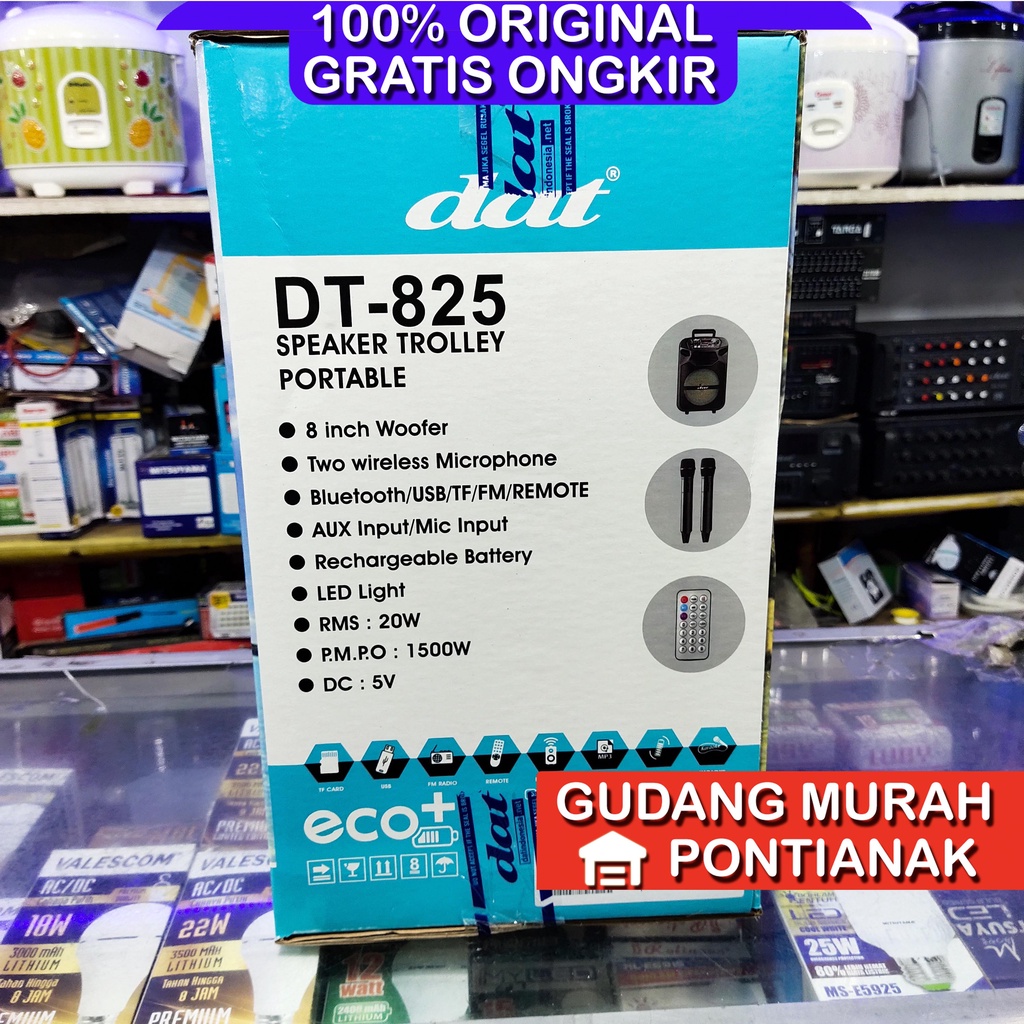 DAT Speaker Bluetooth DT 825 + 2 Mic Wireless bukan Salon bluethoot gmc