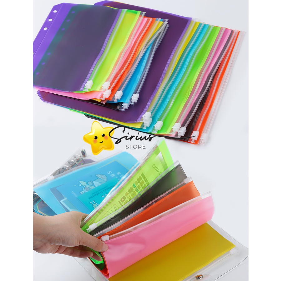 

Ziplock Zipper Bag Binder A5 A6-6 Ring Full Warna