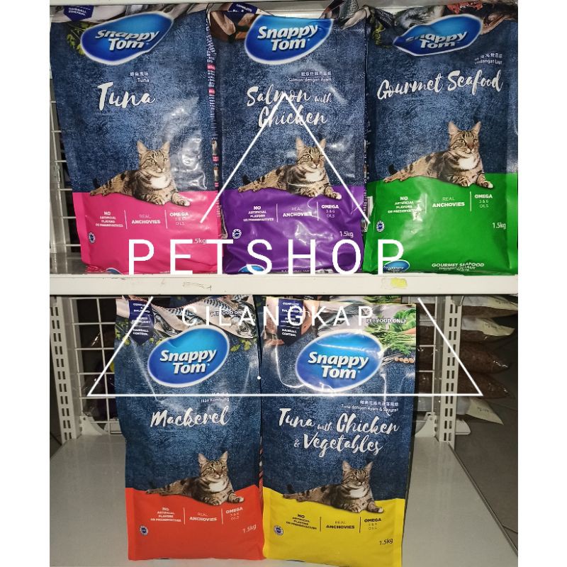 Snappy Tom 1,5kg all varian snappy tom pet food only dry catfood makanan kucing snappy tom