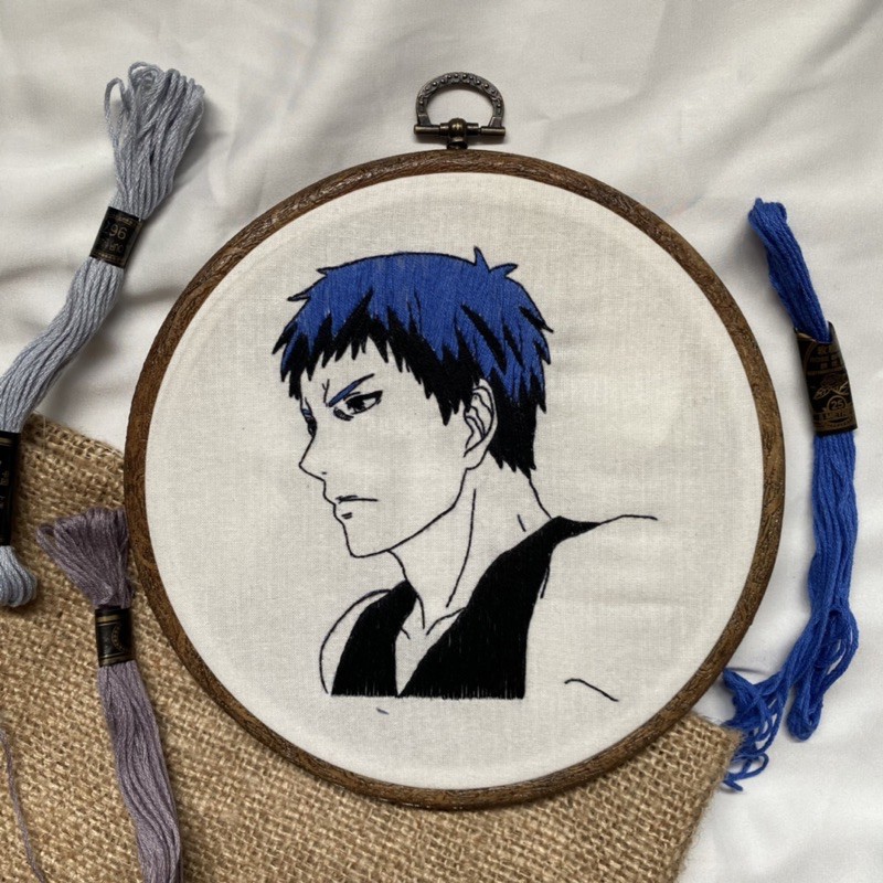 anime embroidery — aomine [kuroko no basuke]