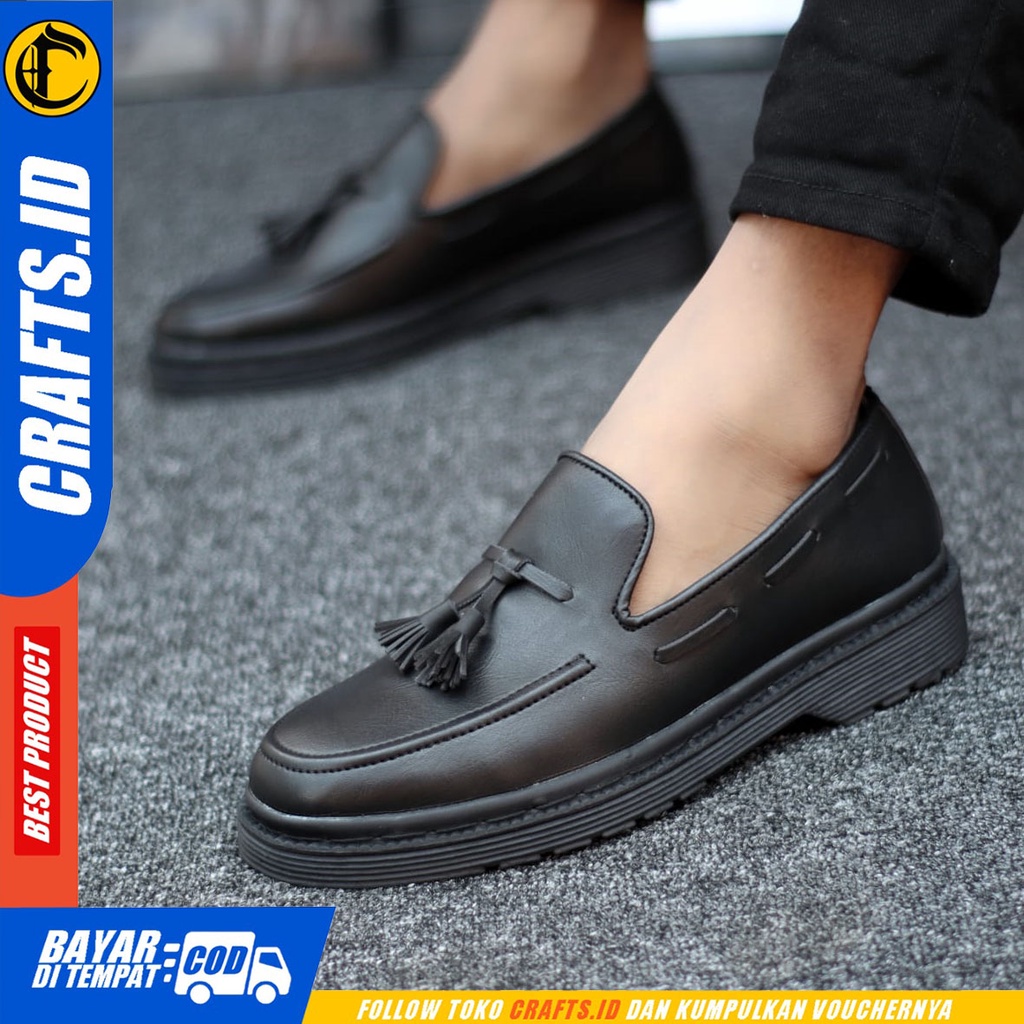CRAFTS leorio - Sepatu Pantofel Formal Docmart Low Boots Zapato Kerja Pria
