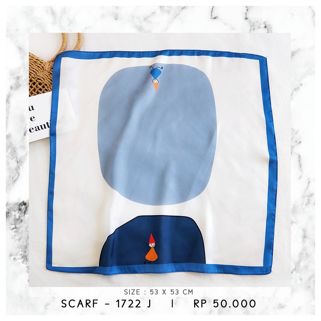 SCARF / SYAL KOREA / NECK SCARF  (SIZE 53 X 53)-1722 J