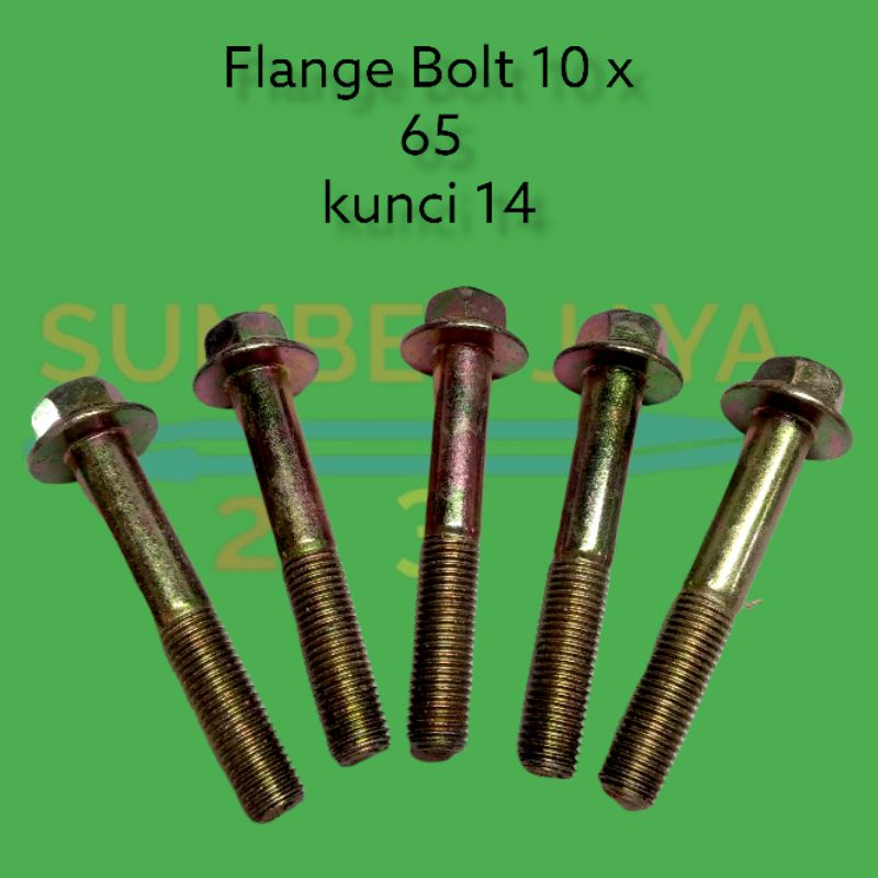 BAUT FLANGE FLENG BOLT 10 X 65 KUNING TERMURAH