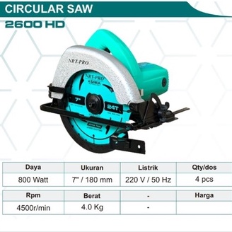 MESIN CIRCULAR SAW 7" NRT-PRO 2600HD