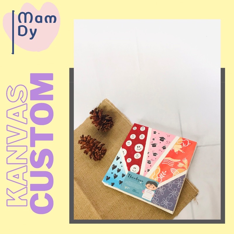 CANVAS CUSTOM / KANVAS / LUKISAN / BACKGROUND DEKORASI / PATTERN / HADIAH WISUDA / BIRTHDAY WEDDING 