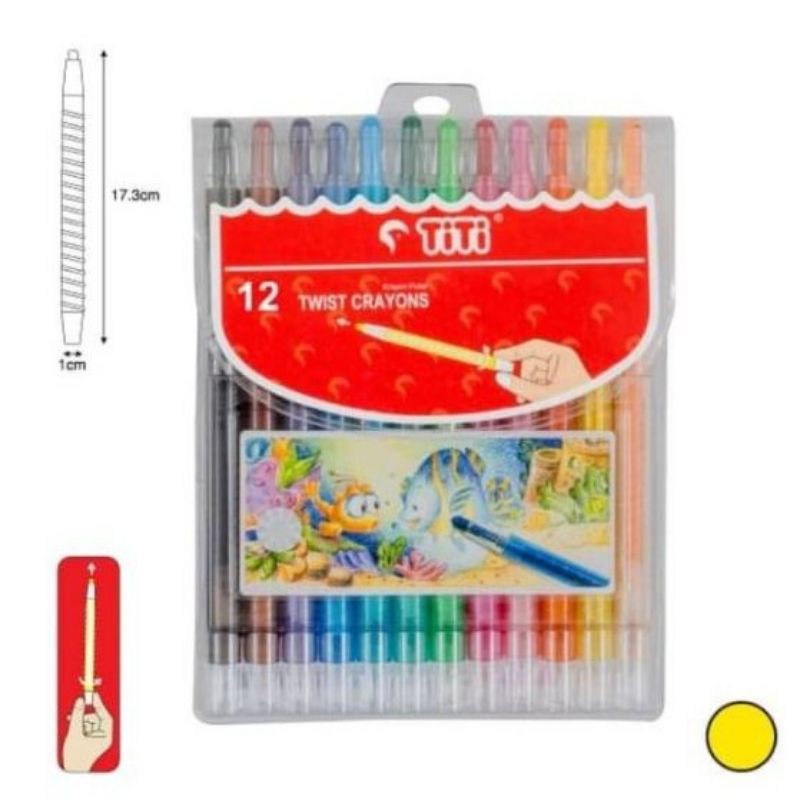 

KRAYON PUTAR 12 WARNA TITI / CRAYON PUTER PANJANG JOYKO