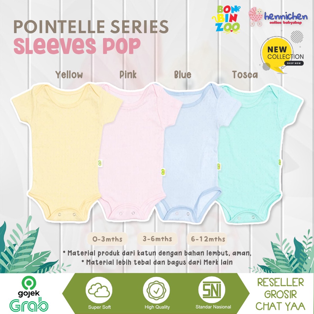 BONBINZOO BODYSUIT POINTELLE BABY BAJU JUMPER ANAK SEGITIGA 0-12 BULAN