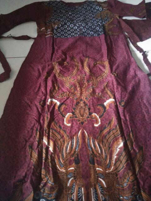 Promo Batik Couple Keluarga Sarimbit Sania Ruffle Batik Ori Ndoro Jowi Motif Rowo Abang