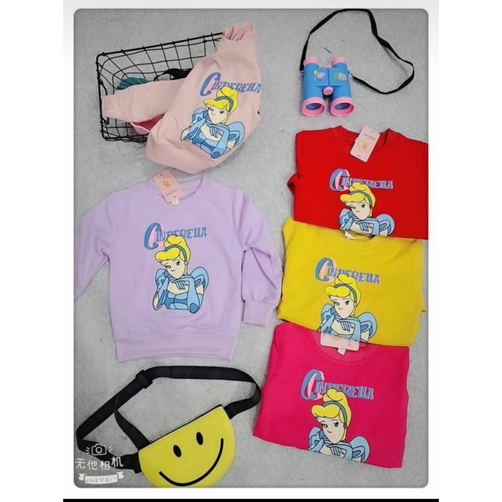 SWEATER ATASAN CINDERELLA ANAK PEREMPUAN IMPORT USIA 1 TH - 5 TAHUN  BAHAN HALUS &amp; TEBAL STRETCH R96