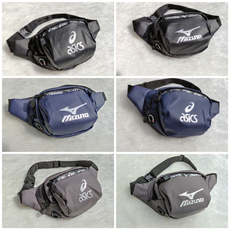 tas waistbag mizuno tas selempang sport