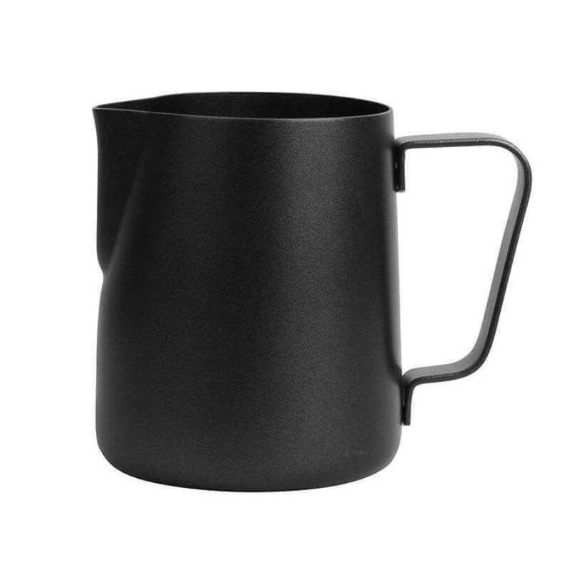 STAINLESS MILK JUG TEFLON BLACK 350 600 ml - BARISTA PROFESSIONALS TOOL (LATTE ART)