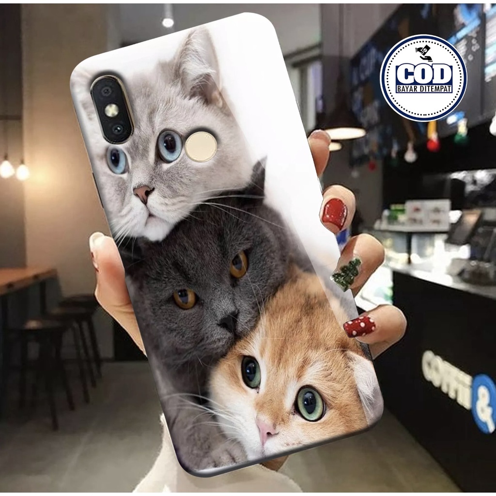 JAYACASE Case Xiaomi Redmi S2/ Mi A2/ Mi A2 Lite/ Redmi 6 Pro/ Redmi 6x motif fashion gambar kucing 