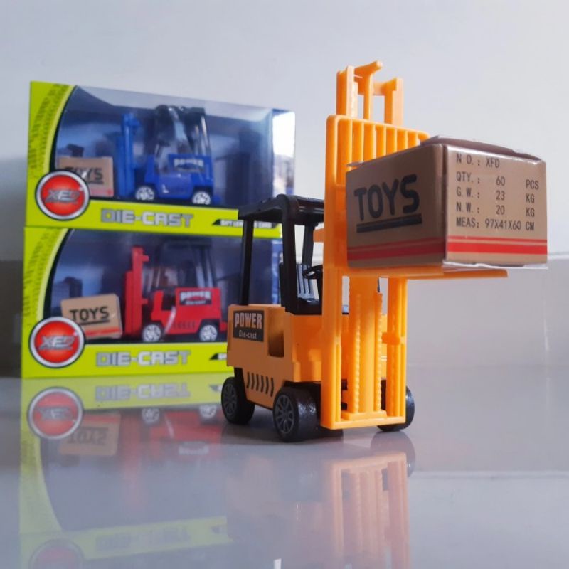 Diecast Truck Forklift Alloy - Minatur Mobil Truk Forklip Alat Berat