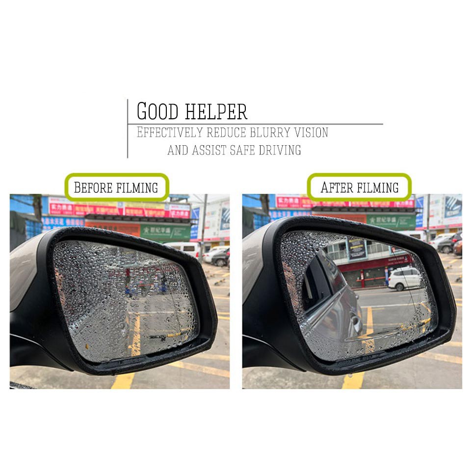 【GOGOMART】Sticker Oval Kaca Spion Anti Embun / Anti Fog Rainproof Waterproof 2 PCS