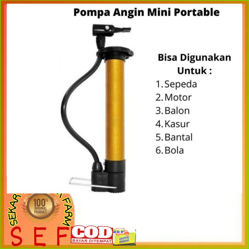 POMPA Angin PORTABLE SEPEDA /MOTOR LAINNYA Segala jenis pentil motor bisa