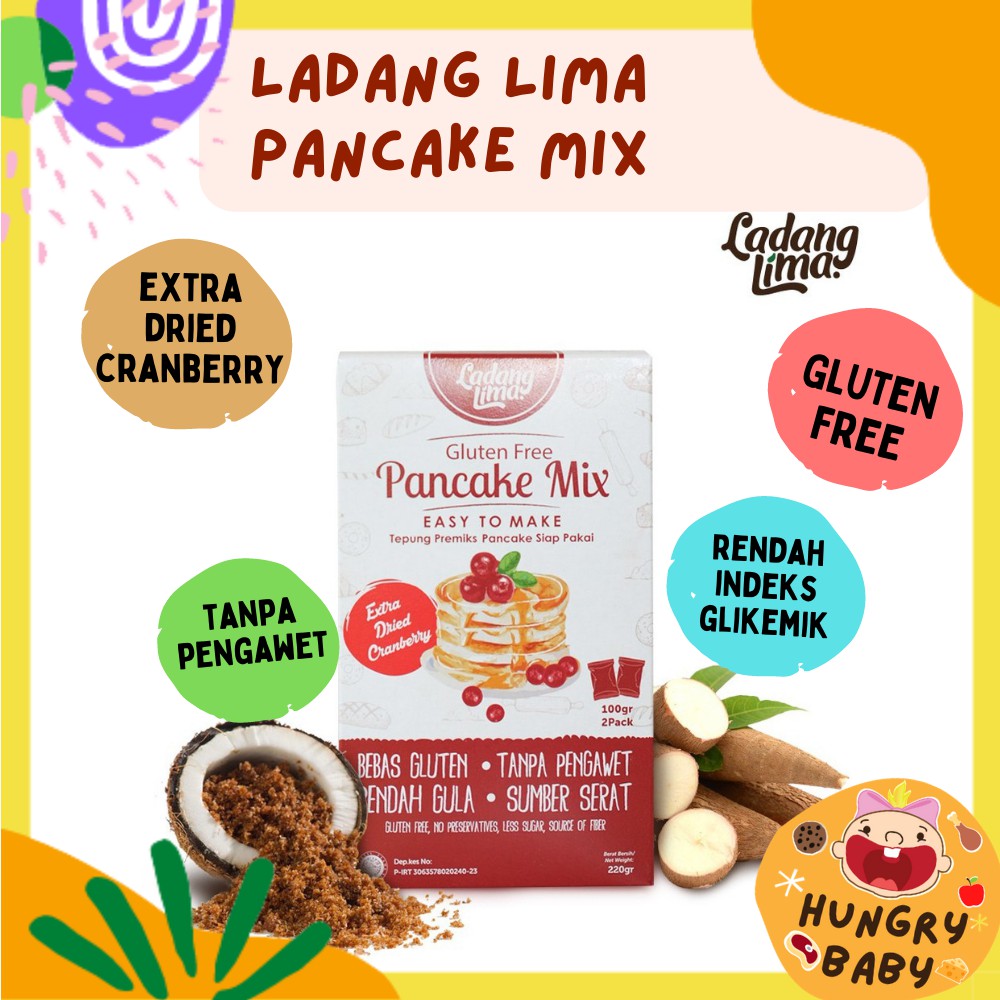 Ladang Lima Pancake Mix with Cranberry 220 gram / Tepung Premix Pancake Gluten FREE