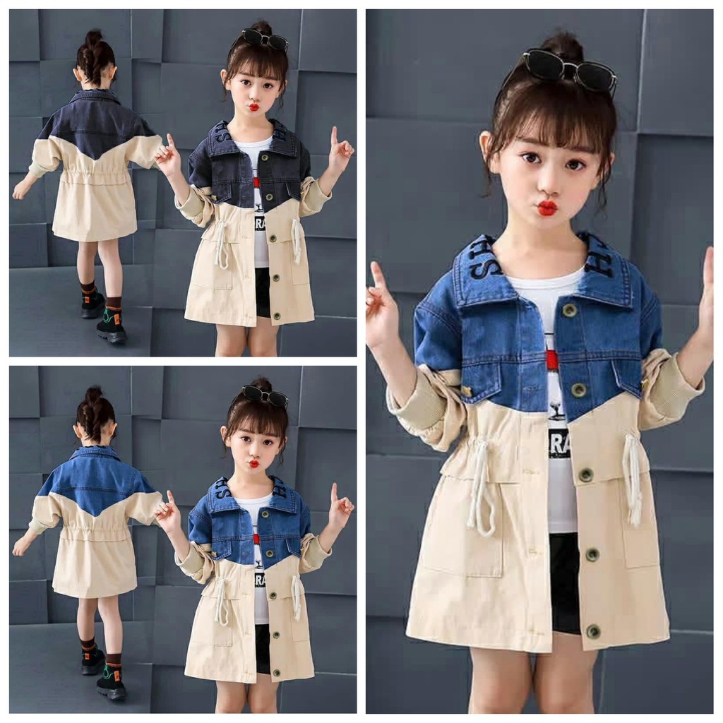 Coat Sherly kid Jaket anak cewek coat jeanny new fashion anak korea jaket jeans anak perempuan