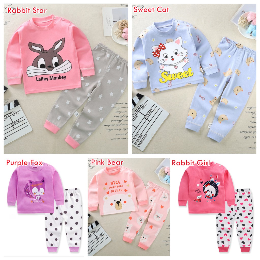 Piyama Anak setelan Baju Tidur Anak Laki dan Perempuan Import /Piyama