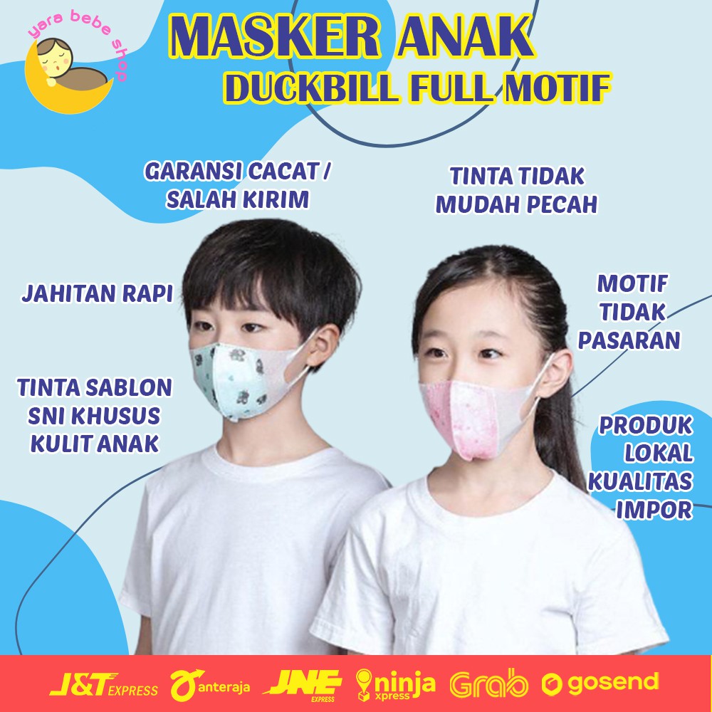 Masker Anak Full Motif 3 PLY Duckbill Motif Kartun Mask Kids