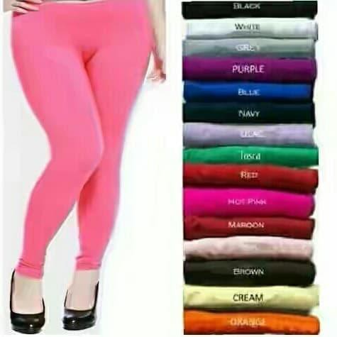P21- Legging Jumbo Jersey - Celana Lejing Spandek - Celana Panjang Wanita - Putih