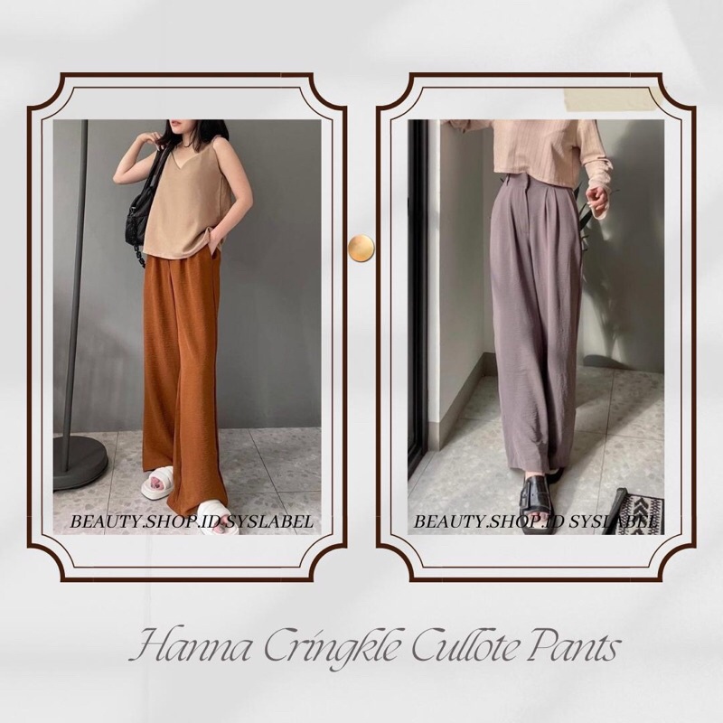 Hanna Cringkle Cullote Pants - Celana Wanita