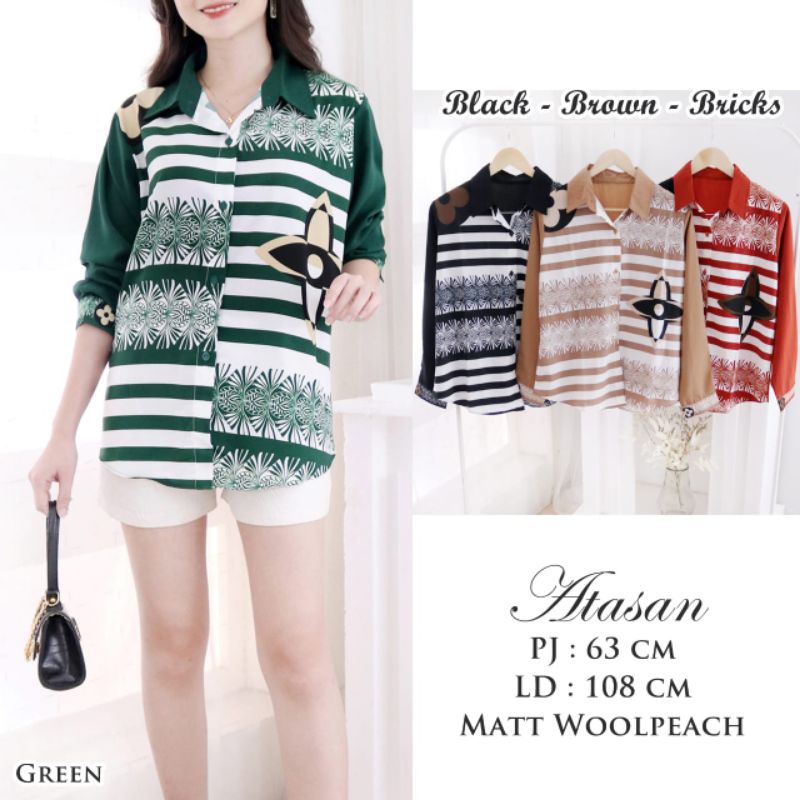 Kemeja Atasan Bunga Woolpeach Import