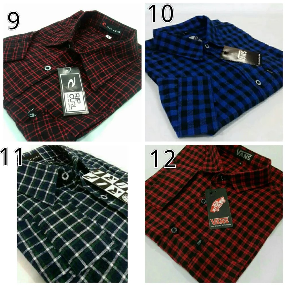 KEMEJA FLANEL DISTRO SURFING LENGAN PANJANG PRIA MOTIF KOTAK CUPEL ECER &amp; GROSIR