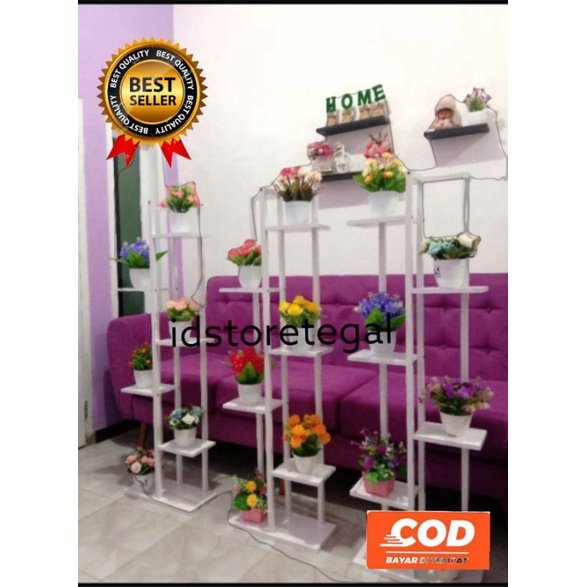 [ TERMURAH ] Rak bunga kayu minimalis modern kokoh 150cm.