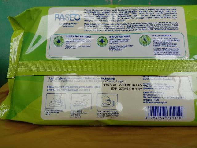 PASEO ANTI BACTERIAL 50 SHEET