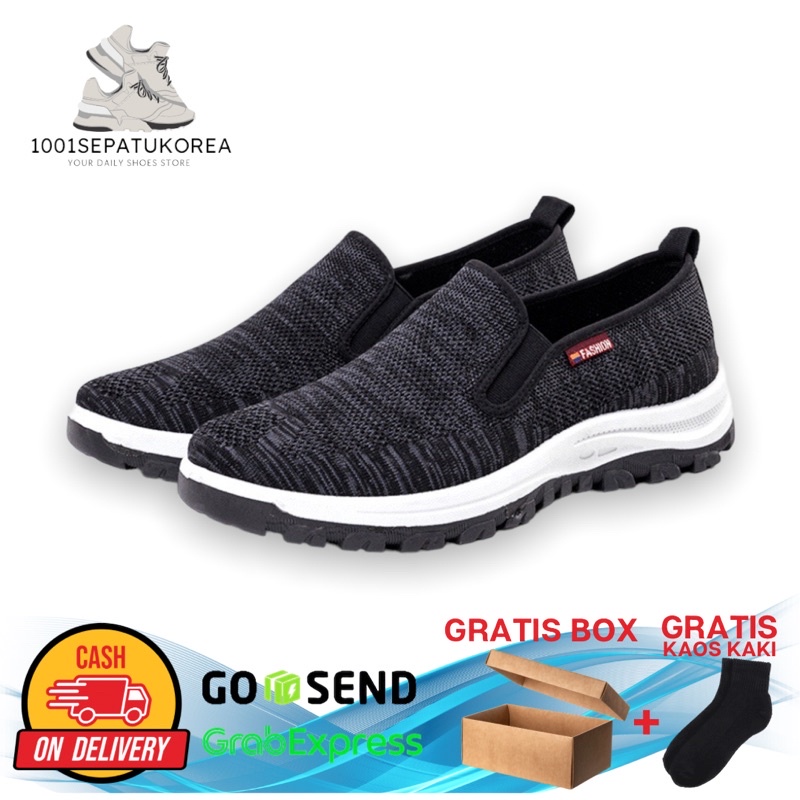 IMPORT SEPATU SLIP ON FALL + BOX DAN KAOS KAKI !!! - 3 WARNA