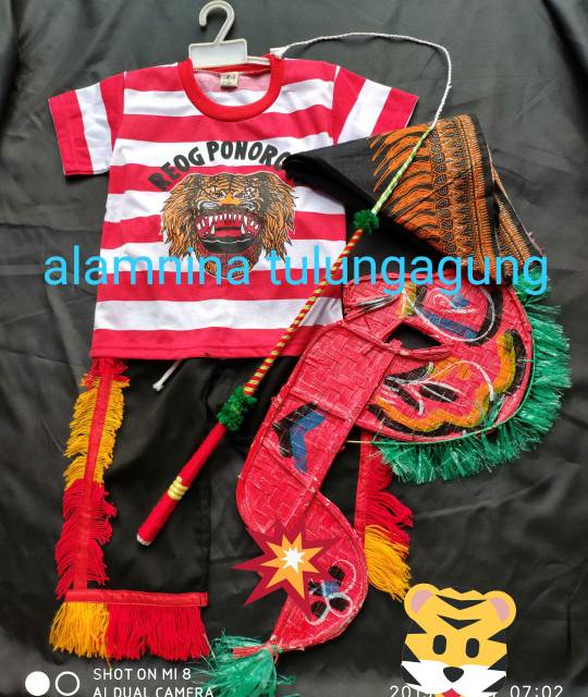 Kaos reog kuda lumping 55cm cambuk  udeng celana barongan komplit