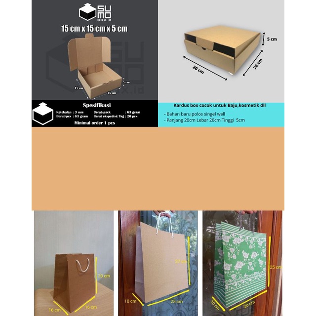 

Box kotak Hampers / Paper Bag Polos Coklat