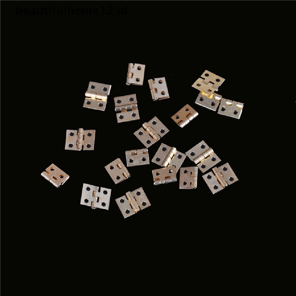 【beautifulhome12.id】 20pcs Mini Brass Plated Hinge Small Decorative Jewelry Cigar Box Hinges .