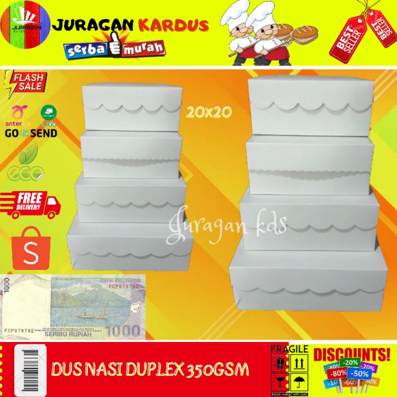 

KARDUS NASI/DUS NASI 20x20/DUS RENDA/DUS NASI DUPLEX/KOTAK MAKAN/KOTAK NASI