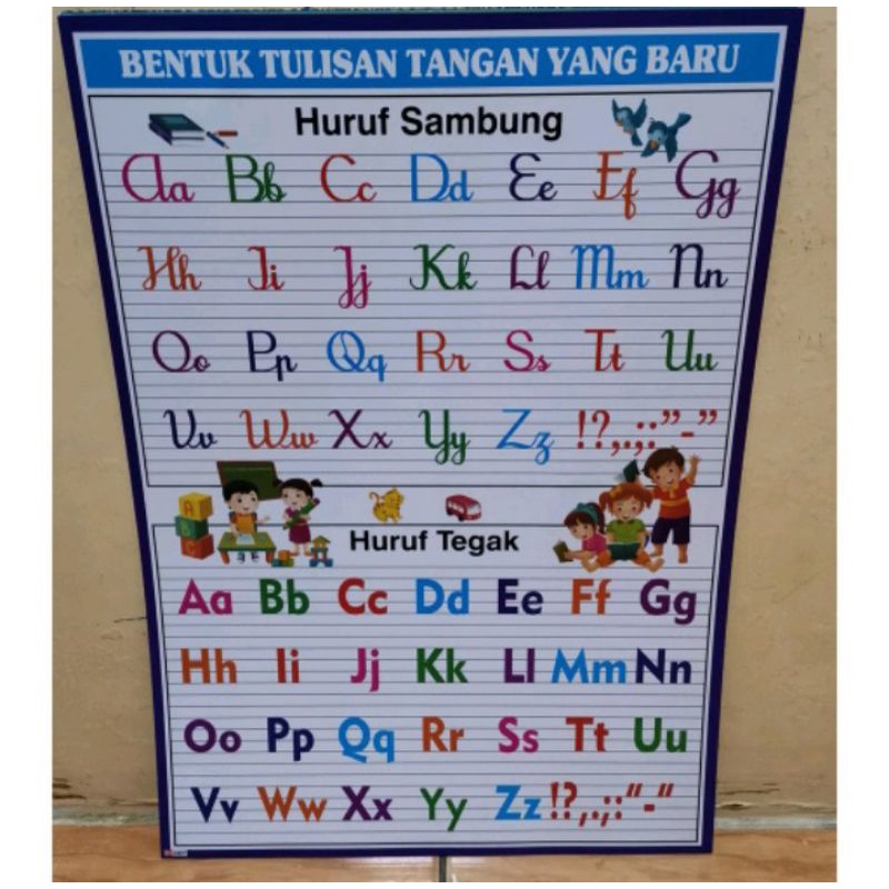 paket hemat 10 pcs 10 macam gambar poster anak pintar