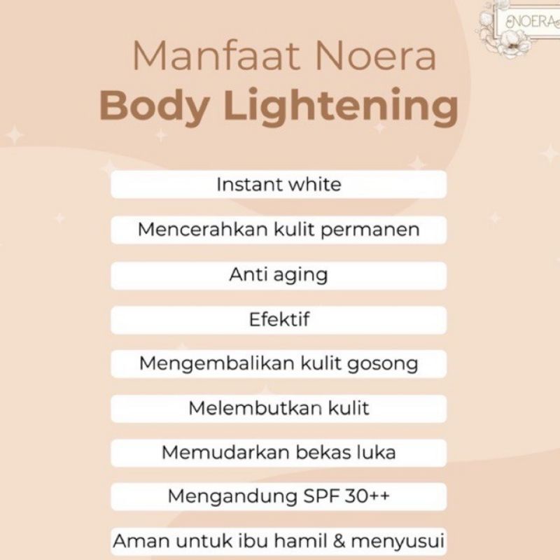 Noera Lightening Body Lotion &amp; Scrub - Lotion Scrub Pemutih Badan BPOM