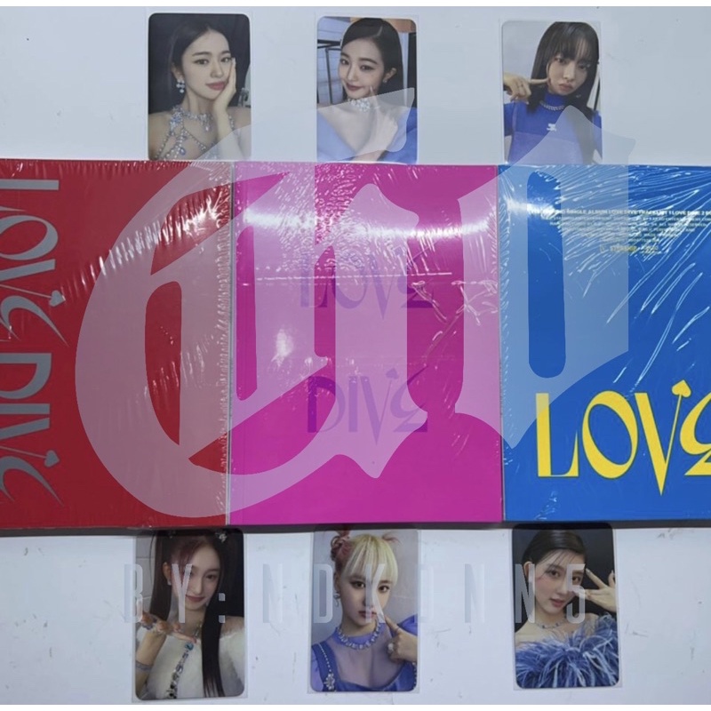 [READY STOCK] IVE LOVE DIVE ALBUM VER 1 2 3 RED BLUE PINK FIRST PRESS + POSTER SEALED NO BENE UNDERP
