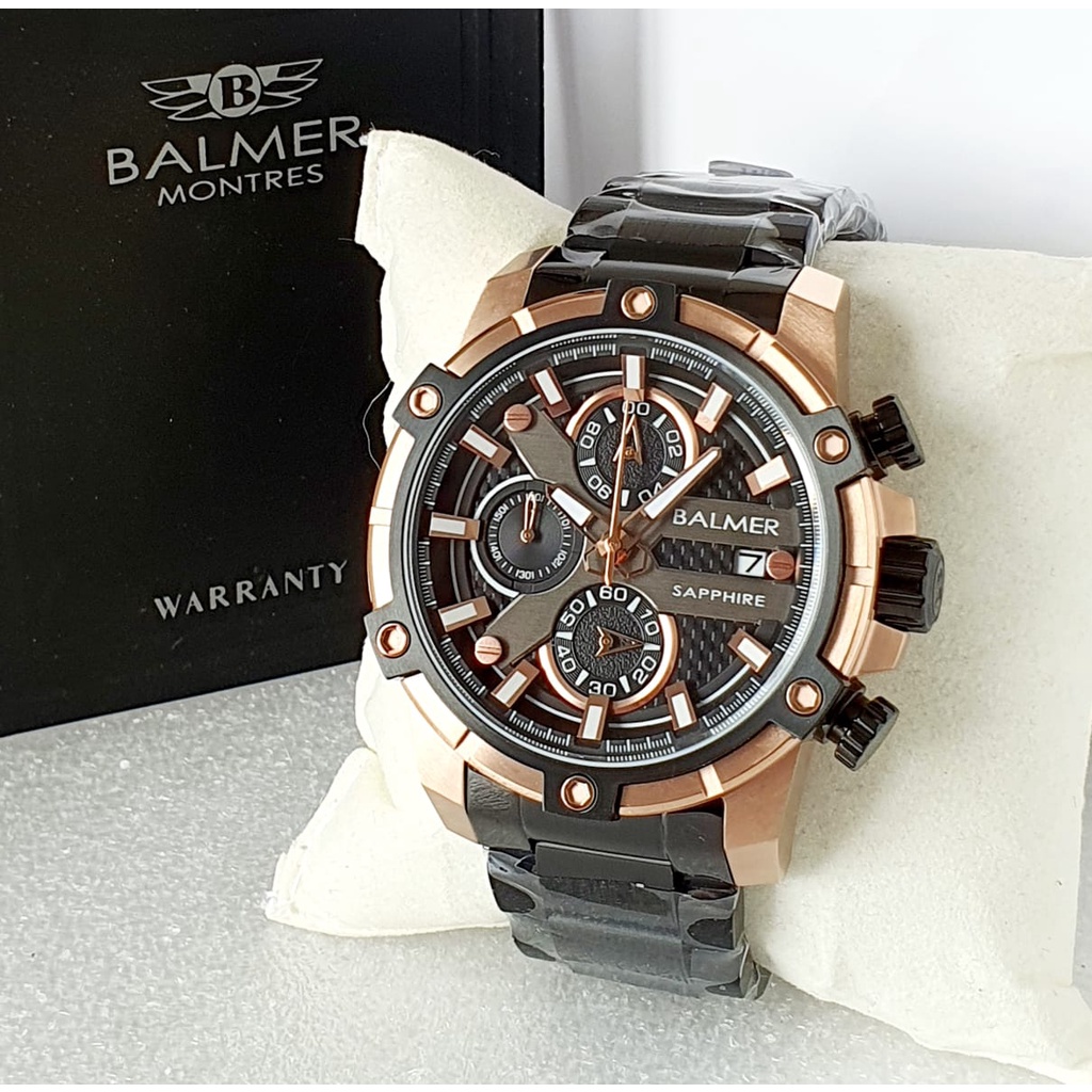 Jam Tangan Pria Balmer Original B8111M Stainless Steel Hitam Rosegold