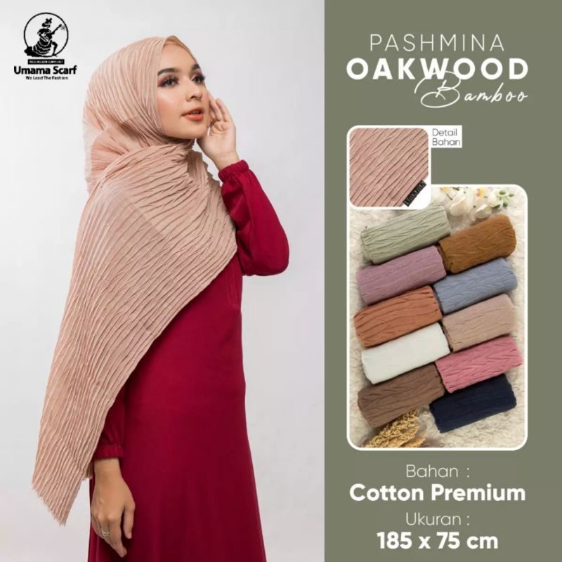 Pasmina plisket bamboo/pasmina oakwood bamboo/pasmina umama