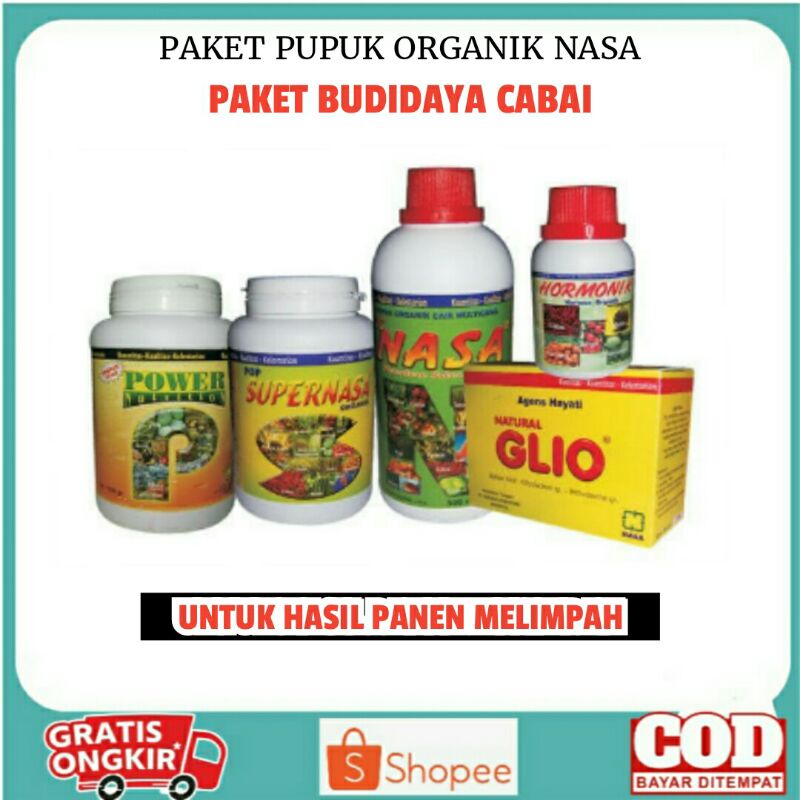 [BIG SALE] Paket Pupuk Cabai - Pupuk Organik Nasa - POC Nasa - Hormonik - Glio - Original