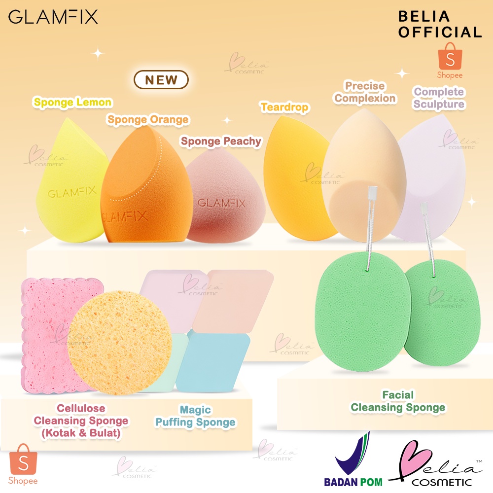 ❤ BELIA ❤ GLAM FIX Sponge Cellulose Cleansing | Facial Cleansing  | Fabulous | Magic Puffing Glamfix