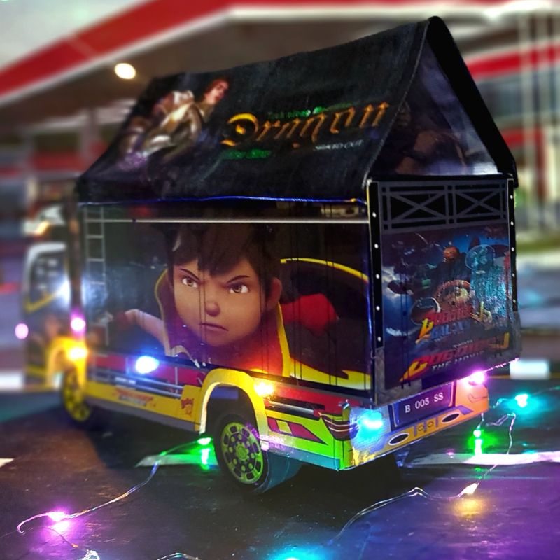 MINIATUR TRUK JUMBO UKURAN 42CM SUDAH LAMPU DAN TERPAL