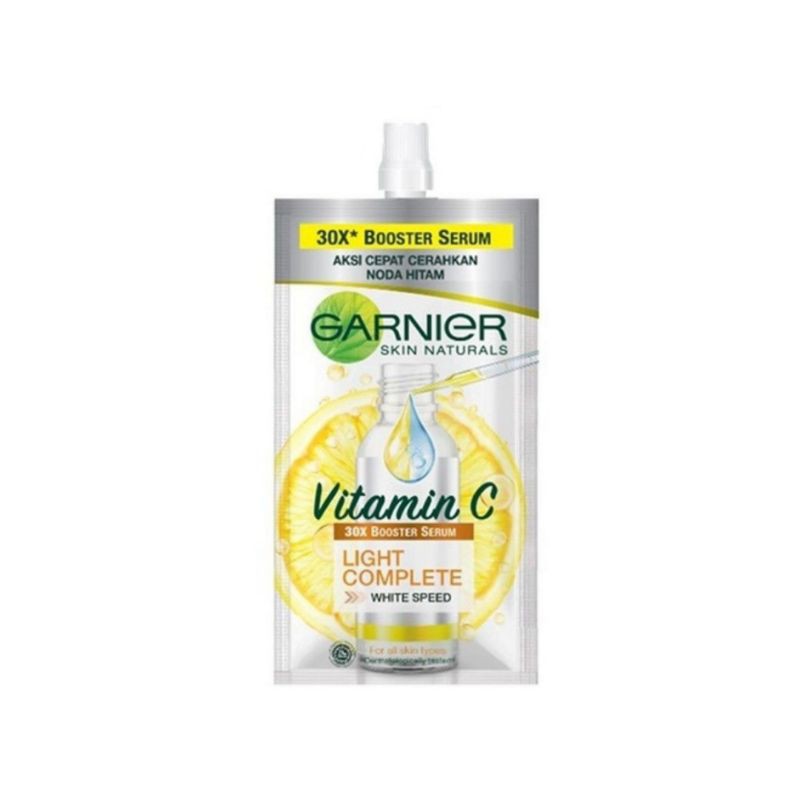 Garnier Light Complete White Speed 30x Booster Serum Sachet 7,5ml Lemon Pelembab Pemutih Kulit Wajah